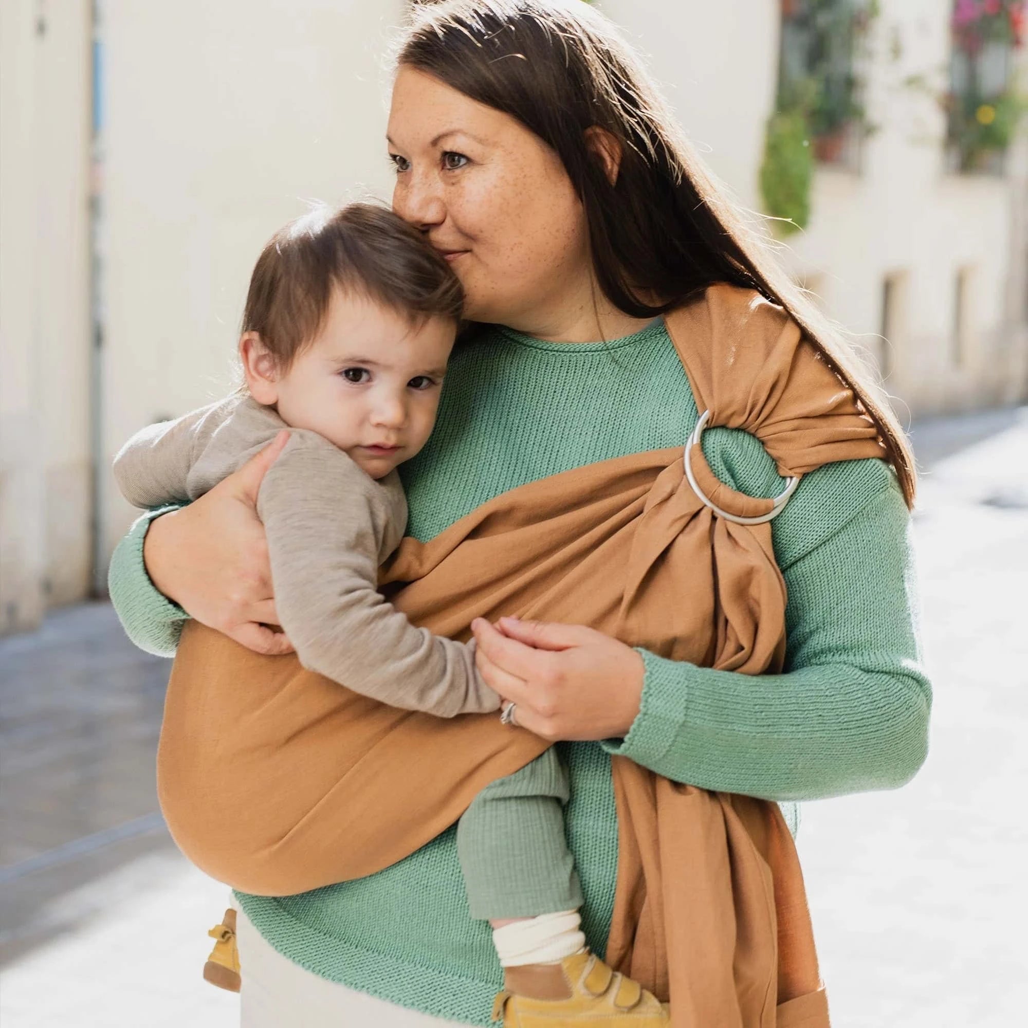 Boba Wrap My Baby Pouch Ring Sling Boba Linen Ring Sling In Rye