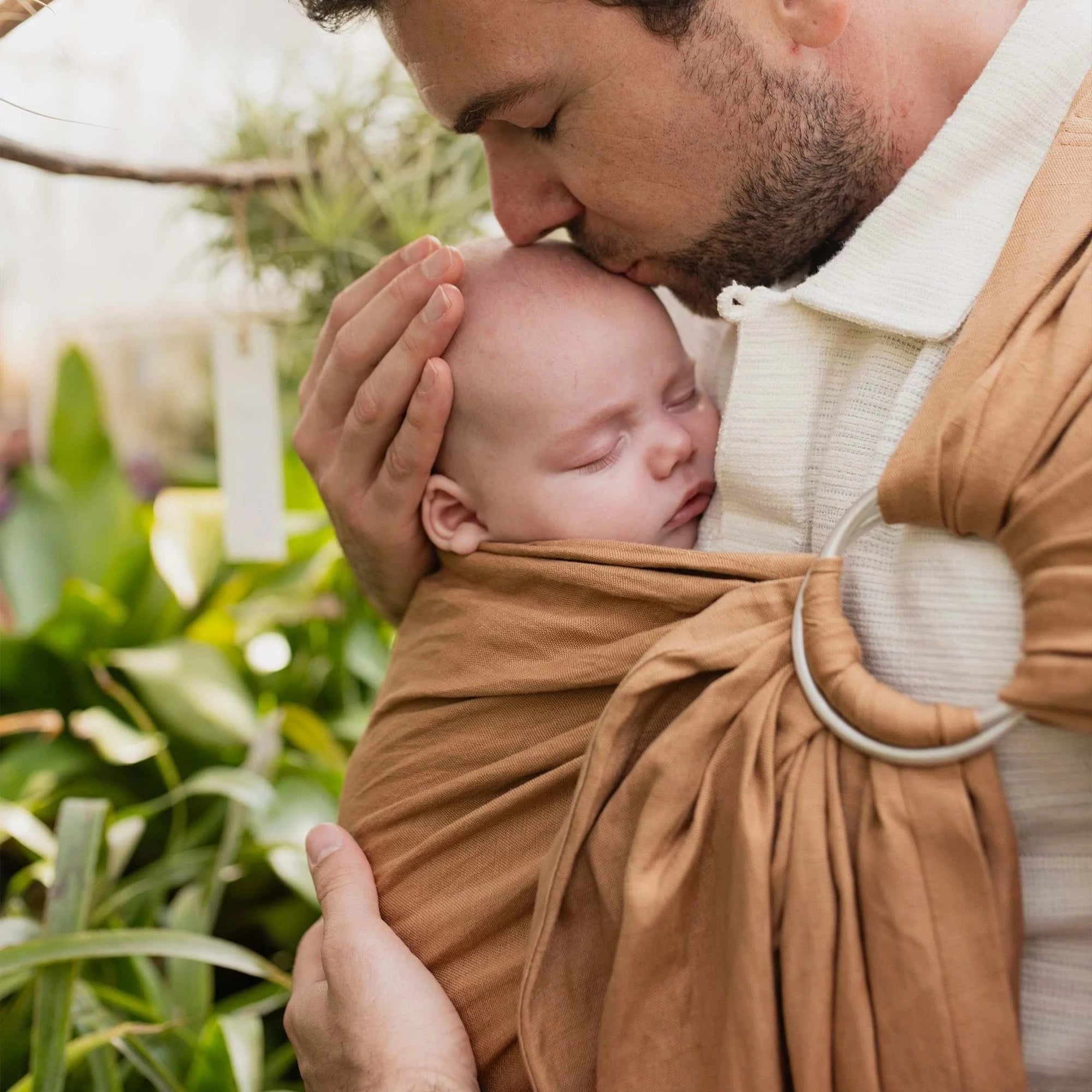 Boba Linen Ring Sling in Rye Brown – Boba